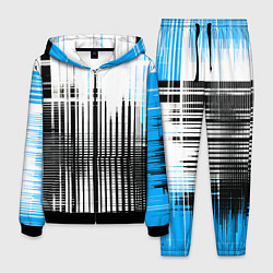 Мужской костюм Сине-чёрный гранж на белом фоне