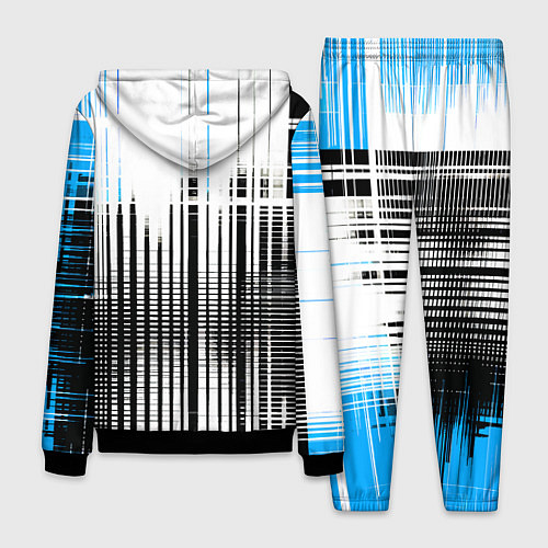 Мужской костюм Сине-чёрный гранж на белом фоне / 3D-Черный – фото 2