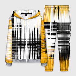 Мужской костюм Жёлто-чёрный гранж на белом фоне