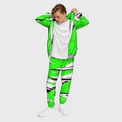 Костюм мужской Black and white vertical stripes on a green backgr, цвет: 3D-меланж — фото 2