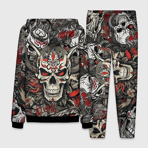 Мужской костюм Череп в маске Хання / 3D-Черный – фото 2