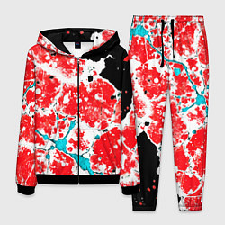 Костюм мужской Сине красная абстракция на чёрном фоне, цвет: 3D-черный