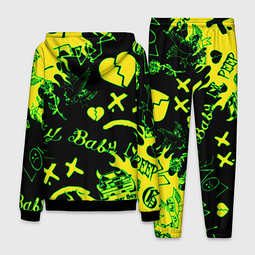 Мужской костюм Lil Peep кислотные автографы / 3D-Черный – фото 2