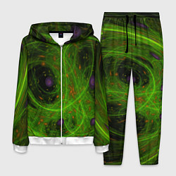 Костюм мужской Зелёный дым абстракция, цвет: 3D-белый