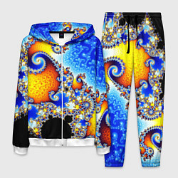 Мужской костюм Фрактальный узор текстура синий