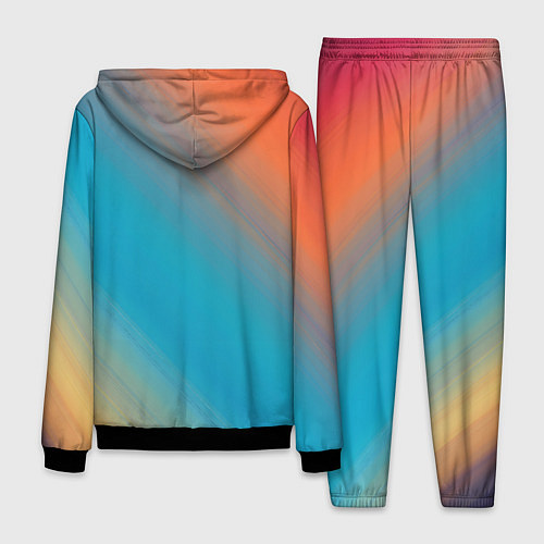 Мужской костюм Сине-оранжевый градиент / 3D-Черный – фото 2