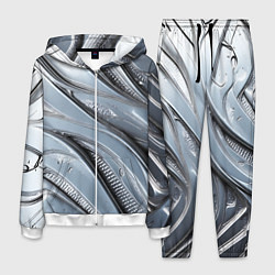 Мужской костюм Полированный металл серебряный