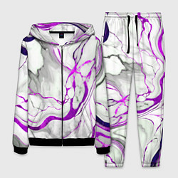 Мужской костюм Фиолетово-белый мрамор