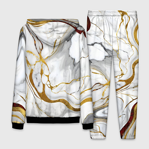 Мужской костюм Жёлто-белый мрамор / 3D-Черный – фото 2