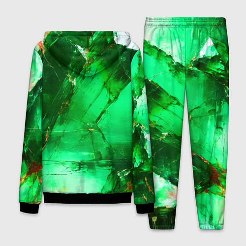 Мужской костюм Зелёное треснувшее стекло / 3D-Черный – фото 2