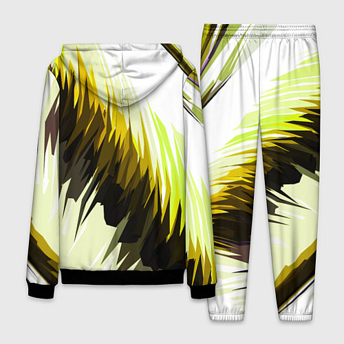 Мужской костюм Чёрно-жёлтые острые полосы на белом фоне / 3D-Черный – фото 2