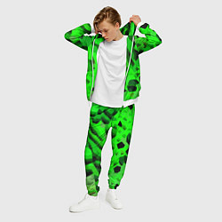 Костюм мужской Чёрно-зелёная пористая абстракция, цвет: 3D-белый — фото 2
