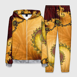 Костюм мужской Фрактальный желтый узор, цвет: 3D-меланж