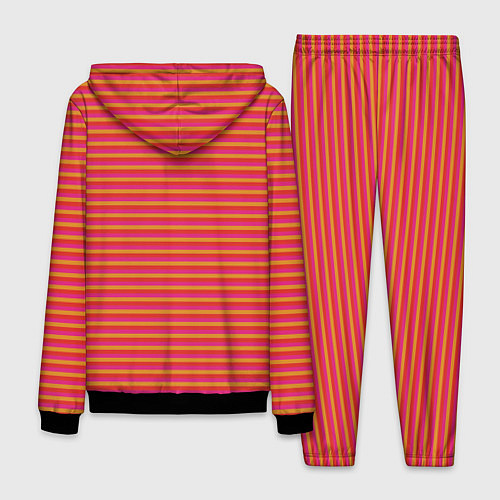 Мужской костюм Полосы красный розовый и оранжевый / 3D-Черный – фото 2