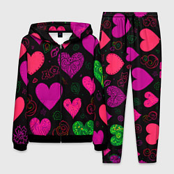 Мужской костюм Сердечки на черном