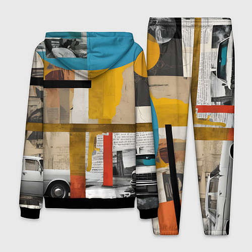 Мужской костюм Ретро коллаж с автомобилем / 3D-Черный – фото 2