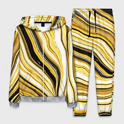 Мужской костюм Волнистые вертикальные чёрно-жёлтые полосы