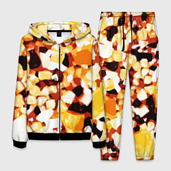 Мужской костюм Жёлто-белая абстракция на чёрном фоне