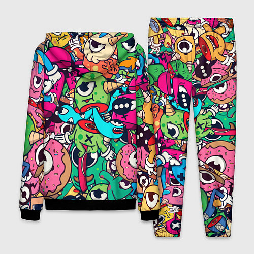 Мужской костюм Color doodle monsters / 3D-Черный – фото 2
