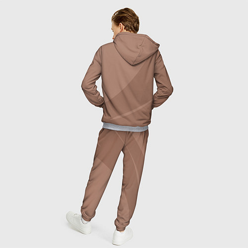 Мужской костюм Мокко Мусс однотонный с полосой / 3D-Меланж – фото 4
