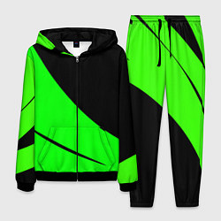 Мужской костюм Чёрный с зелёным двуцветный