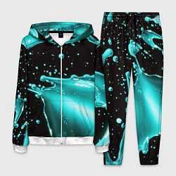 Мужской костюм Разрыв голубой краски