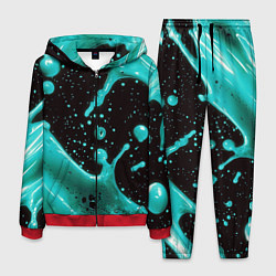 Костюм мужской Голубая краска и капли, цвет: 3D-красный