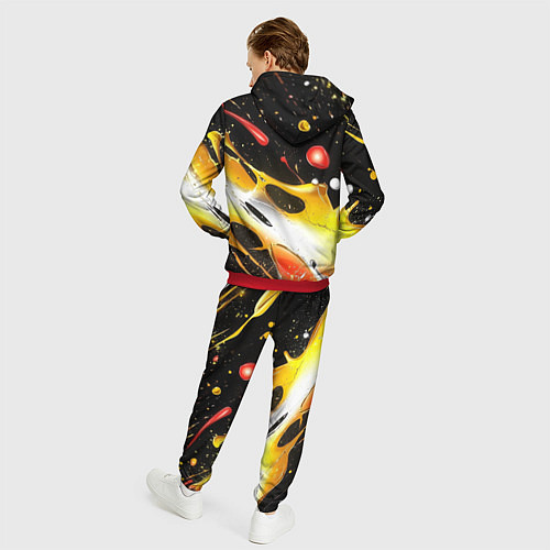 Мужской костюм Текстура краска / 3D-Красный – фото 4