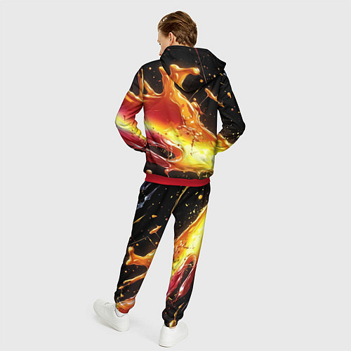 Мужской костюм Динамичная краска текстура / 3D-Красный – фото 4