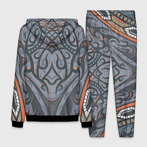 Мужской костюм Орнаментальный волк с узорами стилизованный / 3D-Черный – фото 2