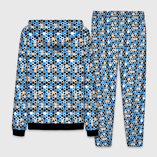 Мужской костюм Киберпанк шестиугольники синие / 3D-Черный – фото 2