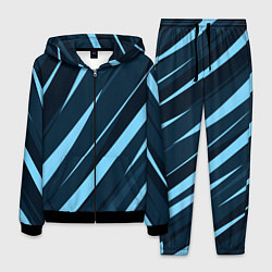 Костюм мужской Тёмный бирюзовый контрастные полосы, цвет: 3D-черный