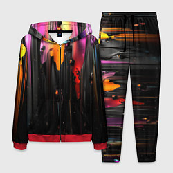 Мужской костюм Разноцветная рельефная краска текстура