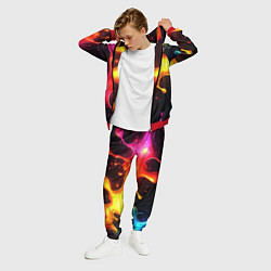 Костюм мужской Радужные кляксы на черном фоне, цвет: 3D-красный — фото 2