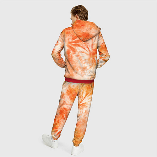 Мужской костюм Оранжевый тай-дай пятна / 3D-Красный – фото 4