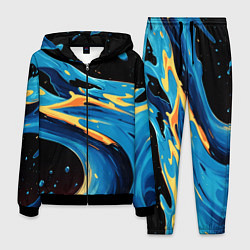 Мужской костюм Синяя волна из красок
