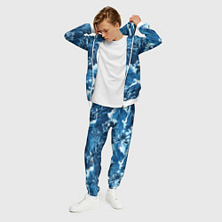 Костюм мужской Пальмы и волны - голубые оттенки паттерн, цвет: 3D-белый — фото 2