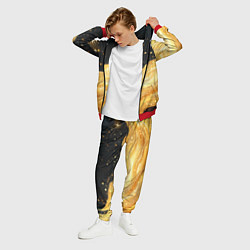 Костюм мужской Золотистая материя на черном фоне, цвет: 3D-красный — фото 2