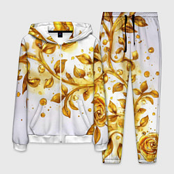 Мужской костюм Золотые листья на белом