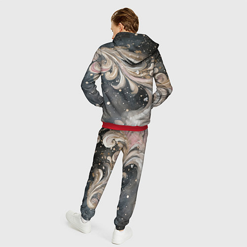 Мужской костюм Бежевый объемный узор / 3D-Красный – фото 4