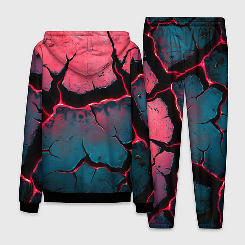 Мужской костюм Объемные разломы текстура / 3D-Черный – фото 2