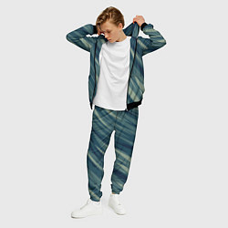 Костюм мужской Зеленовато-синий полосы, цвет: 3D-черный — фото 2