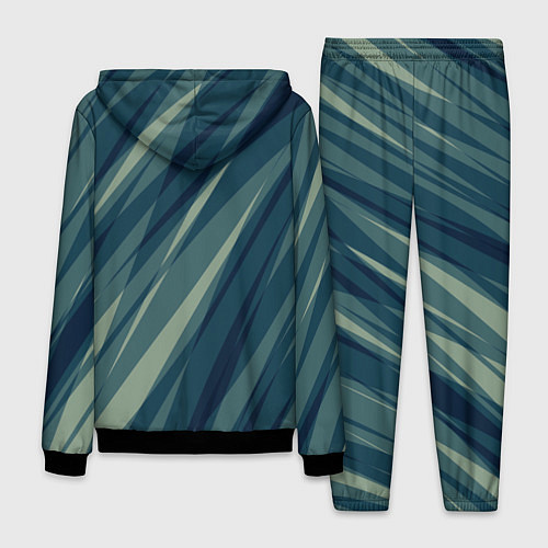 Мужской костюм Зеленовато-синий полосы / 3D-Черный – фото 2