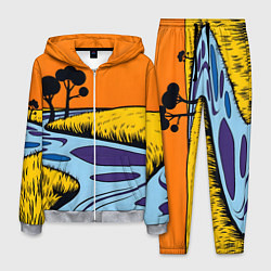 Костюм мужской Пейзаж с фантастической природой, цвет: 3D-меланж