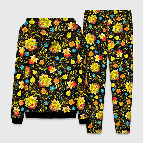 Мужской костюм Хохлома цветы / 3D-Черный – фото 2