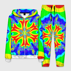 Костюм мужской Неоновая психоделика узор, цвет: 3D-белый