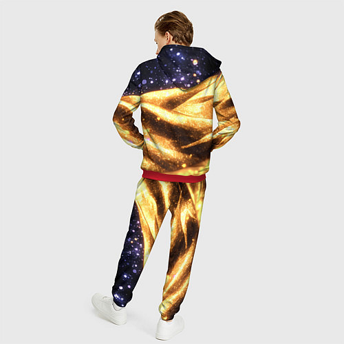 Мужской костюм Золотая текстура и синее небо / 3D-Красный – фото 4