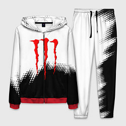 Костюм мужской Monster energy чёрно белые краски, цвет: 3D-красный