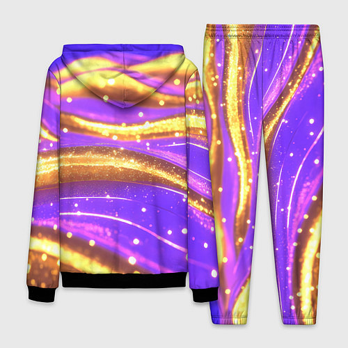 Мужской костюм Блестящая волнистая текстура / 3D-Черный – фото 2