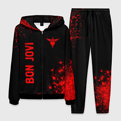 Костюм мужской Bon Jovi - red gradient вертикально, цвет: 3D-черный